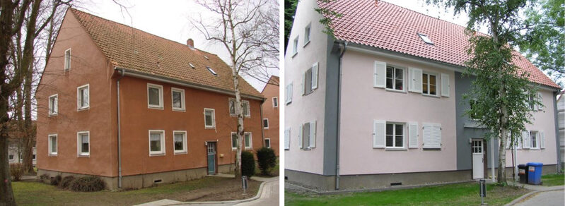 Helenenstraße vorher und Helenenstraße nachher.