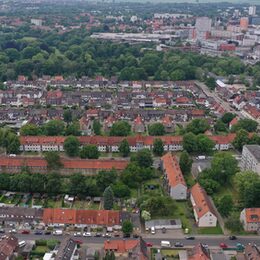 Ein Blick von oben auf die Swindonstraße.