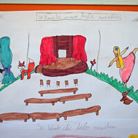 Die Kinder haben ihre Ideen rund um die zukünftige Nutzung bereits gemalt...