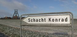 Schild "Schacht Konrad".