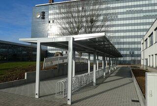 Fahrradabstellanlage am Rathaus.