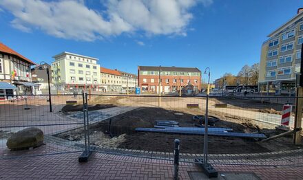 Baustelle in der Innenstadt von Salzgitter-Bad.