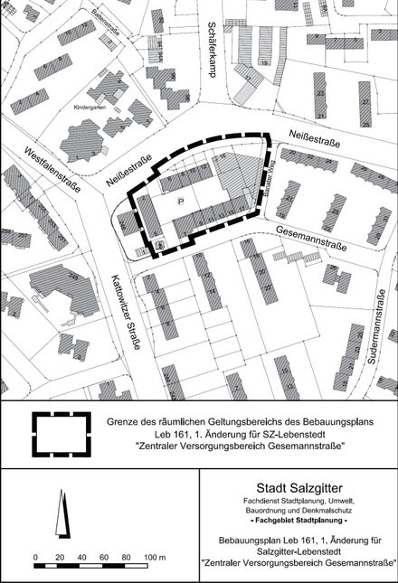 Bebauungsplan für Salzgitter-Lebenstedt.