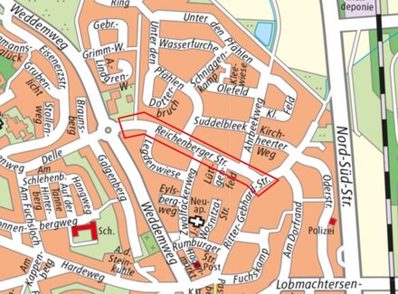 Die Reichenberger Straße in Gebhardshagen auf dem Stadtplan