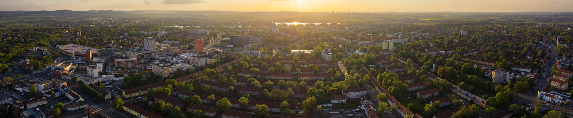 Panoramaaufnahme von Salzgitters größtem Stadtteil Lebenstedt.