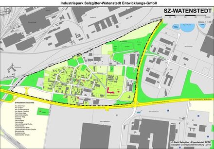 Plan des zukünftigen Industrieparks.